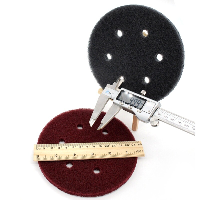 6″ 150mm 6-Hole Nylon Fibre Scouring Pads Hook Loop Sanding Discs 240 – 800 Grit