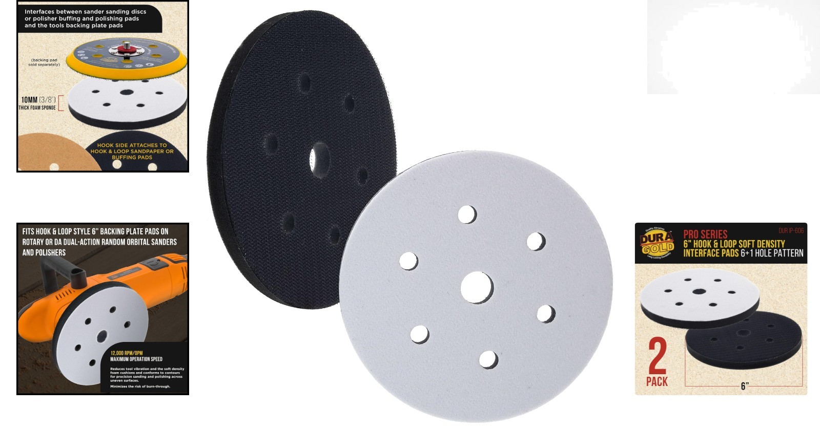 High-Performance 6″ Interface Sanding Pads – Perfect for Vacuum Sanders
