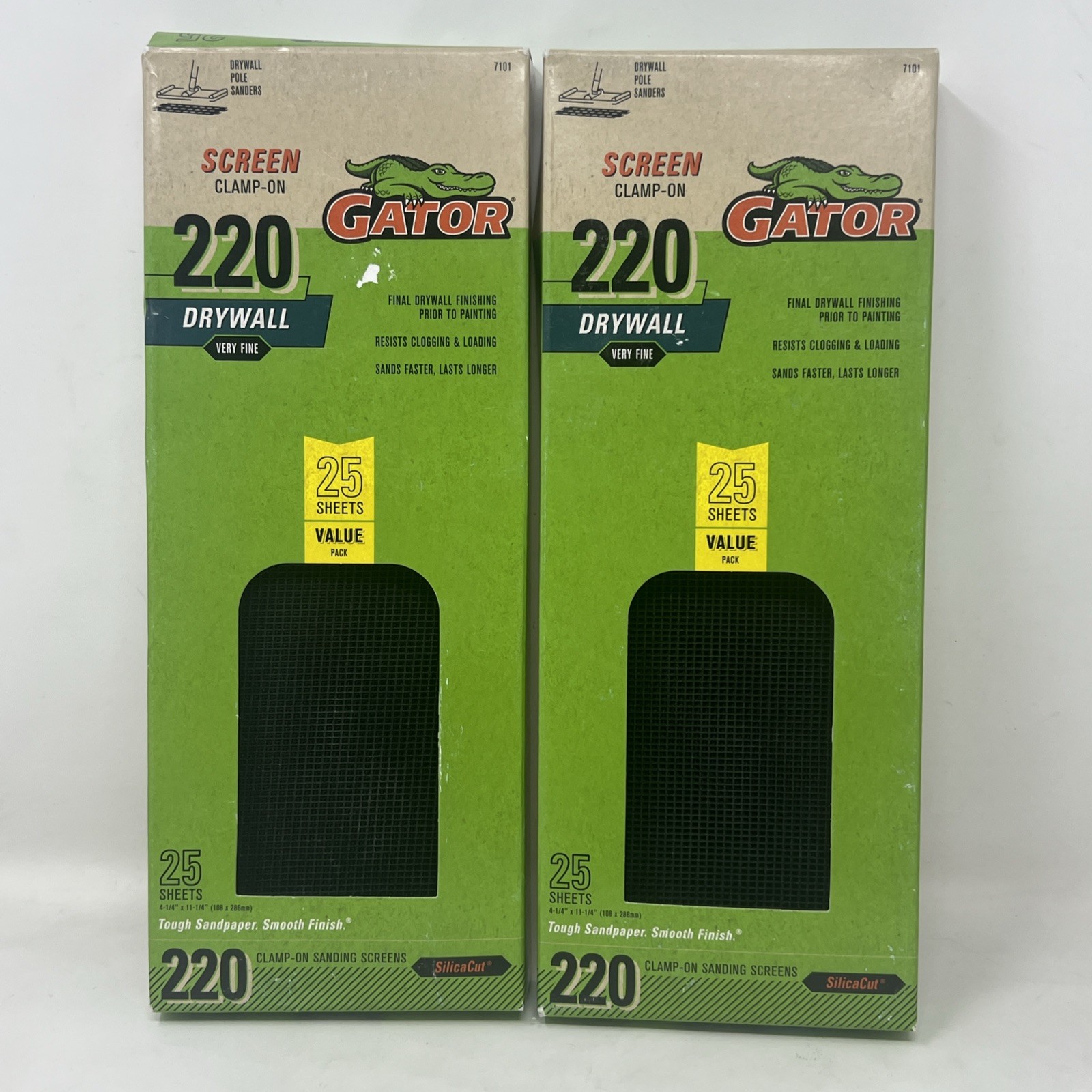 2 BOXES Gator 11in.LX 4.25in.W 220 Grit Silicon Carbide Drywall Sanding Screen