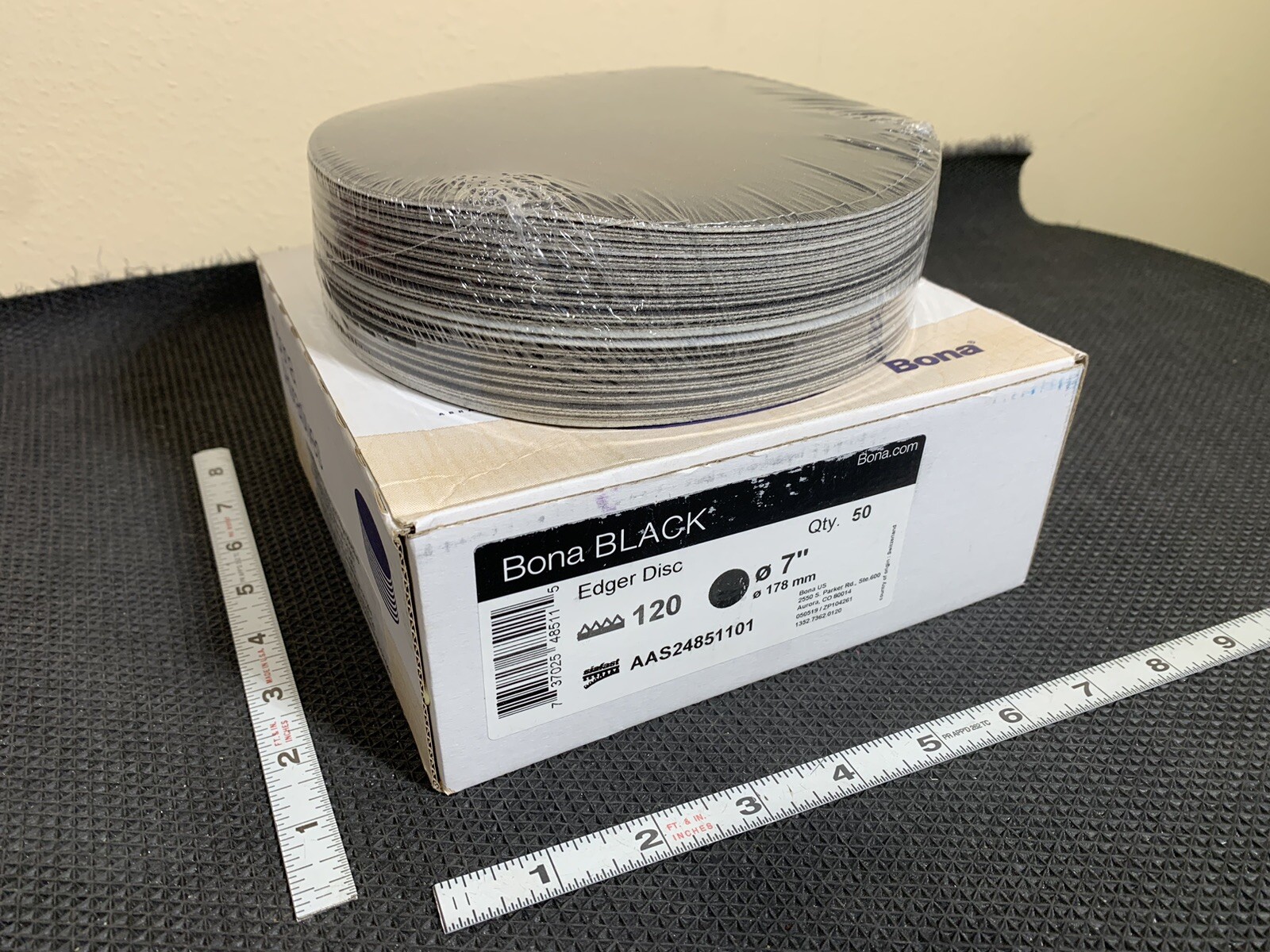 50 pcs discs BONA Black 7″ edger discs for bona flooring edger hardwood edging