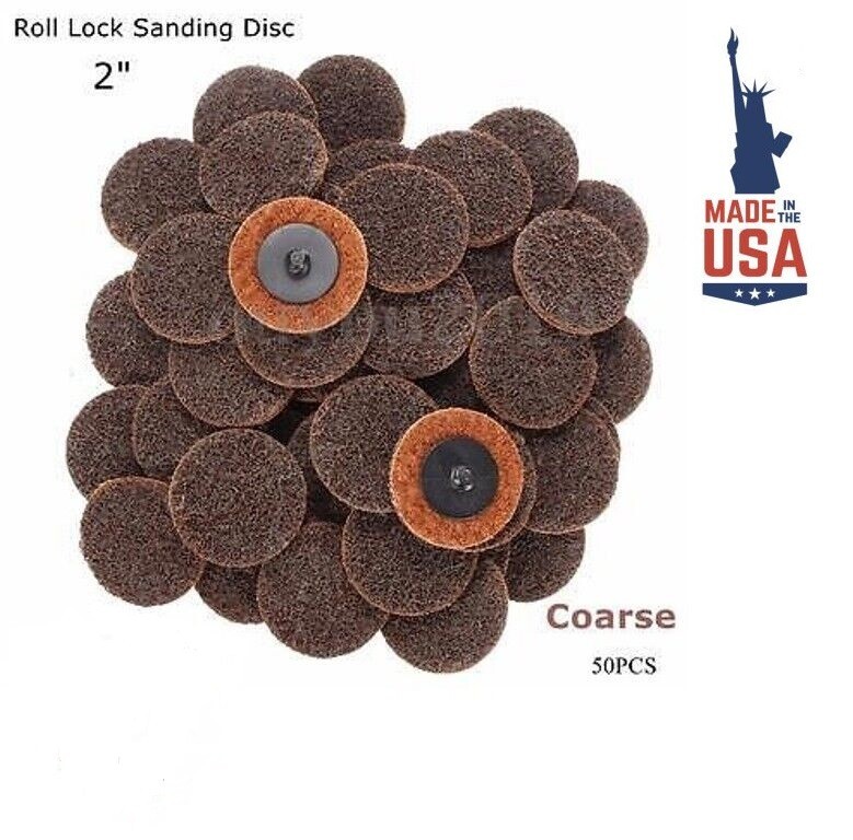 50Pcs 2″ Roll Lock Disc Sanding Disc Coarse Roloc Surface Prep Polishing Pads EQ