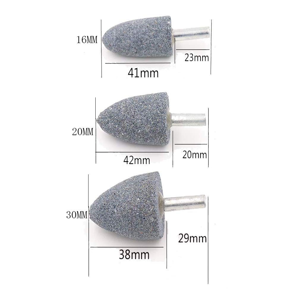 6 Pack 3 Shapes Abrasive Grinding Stone Mounted Grinding Bits 1/4 Inch Shank