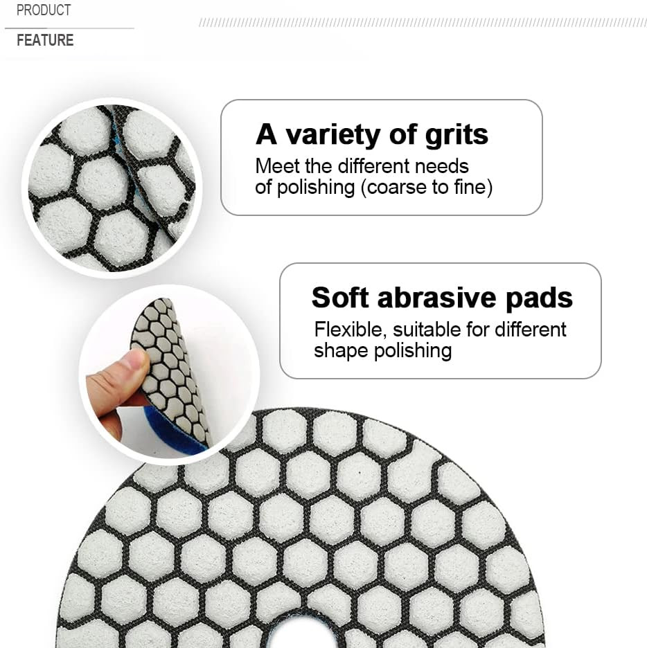 Grit 400 Diamond Polishing Pads for Marble, Granite & Stone Finishing
