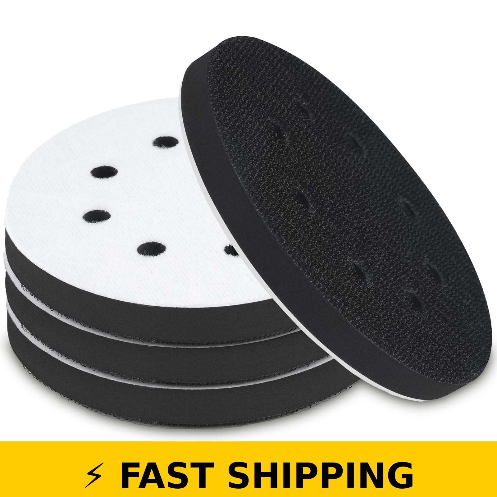 Mkobon 4 Pack 5 Inch Foam Sanding Pads for Orbital Sanders