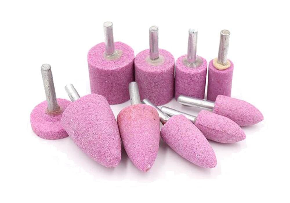 10 PCS 1/4 Inch Shank Abrasive Mounted Grinding Stone Bit Metal Tool Kit Kit