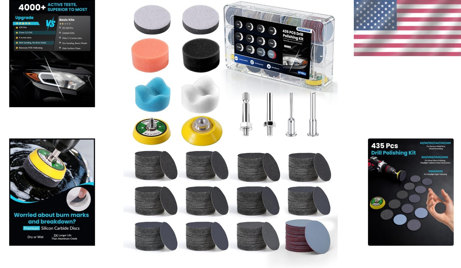 Ultimate 435 PCS Dremel Sanding Discs Set – 60 to 5000 Grit for All Materials