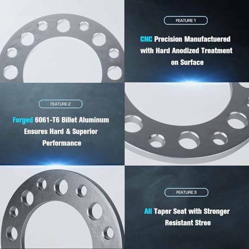 4PCs 12mm 1/2″ Thickness & 127mm Bore Wheel Adapters