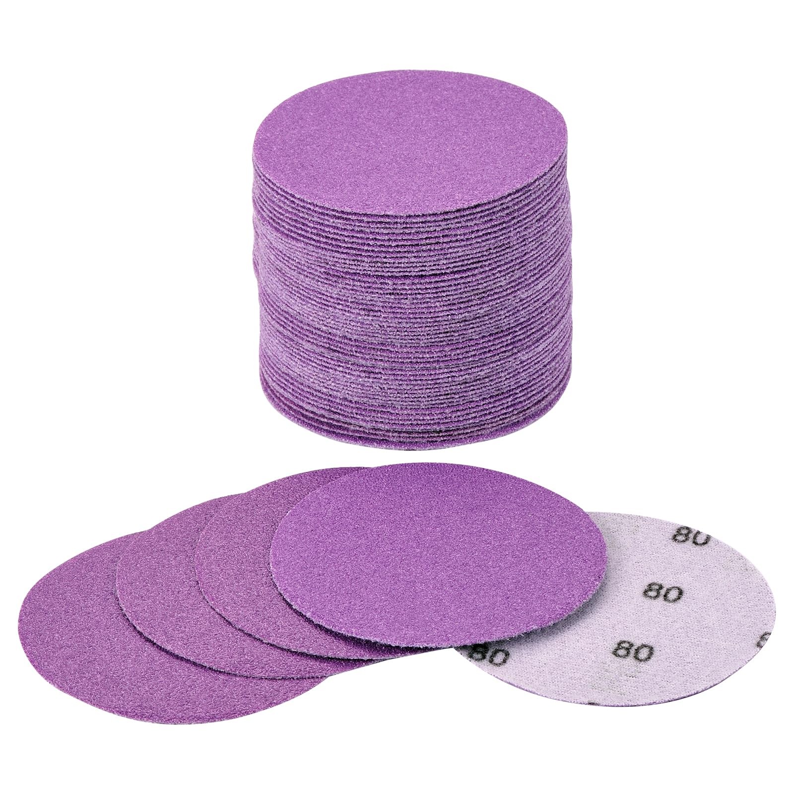 3 Inch Sanding Disc 40Pcs, 80 Grit Sandpaper, Drill Sanding Attachment, Wet D…