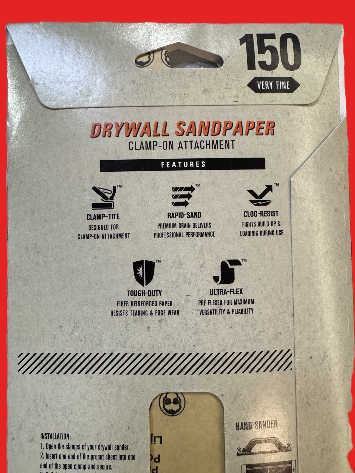 Gator Drywall Sandpaper 150 Grit Very Fine Clamp On 10 Sheets Home Finishing
