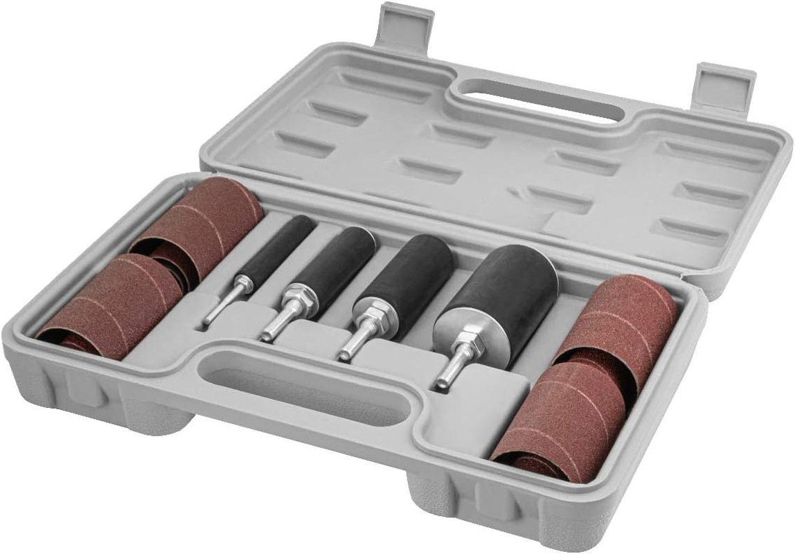 71634 20-Piece Drill Press Sanding Drum Kit W/ ¼ and 1/8 Inch Shanks, Spindle Sa