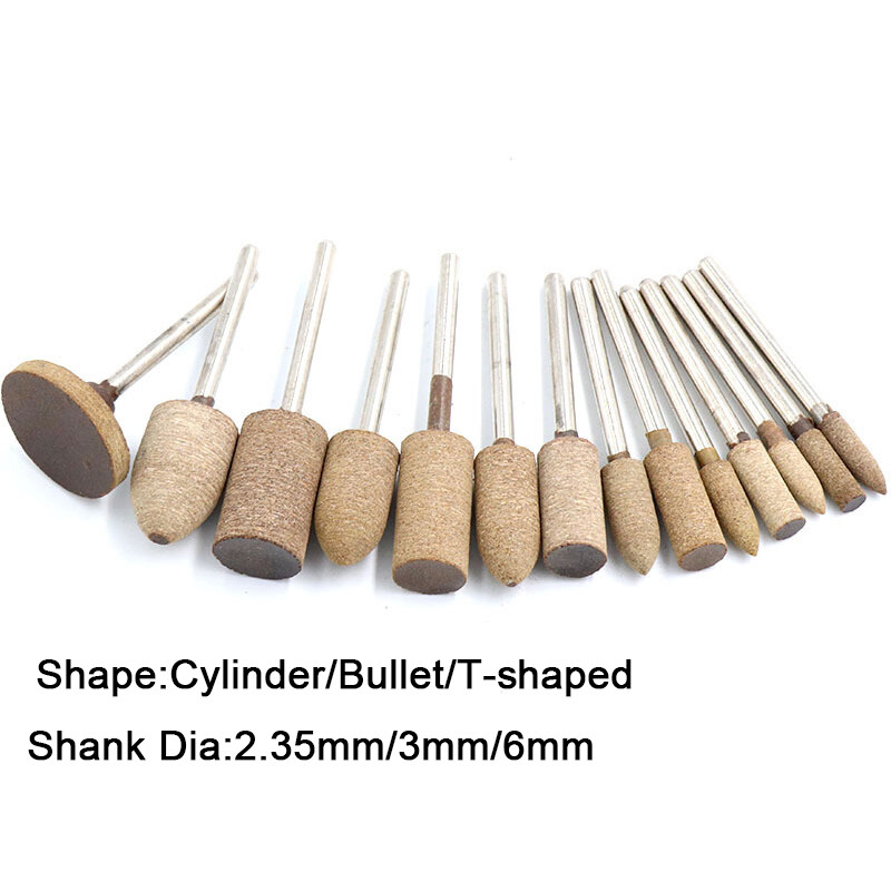 2.35mm/3.0mm Shank Cowhide Grinding Head for Rotary Tools Polishing Marble Metal