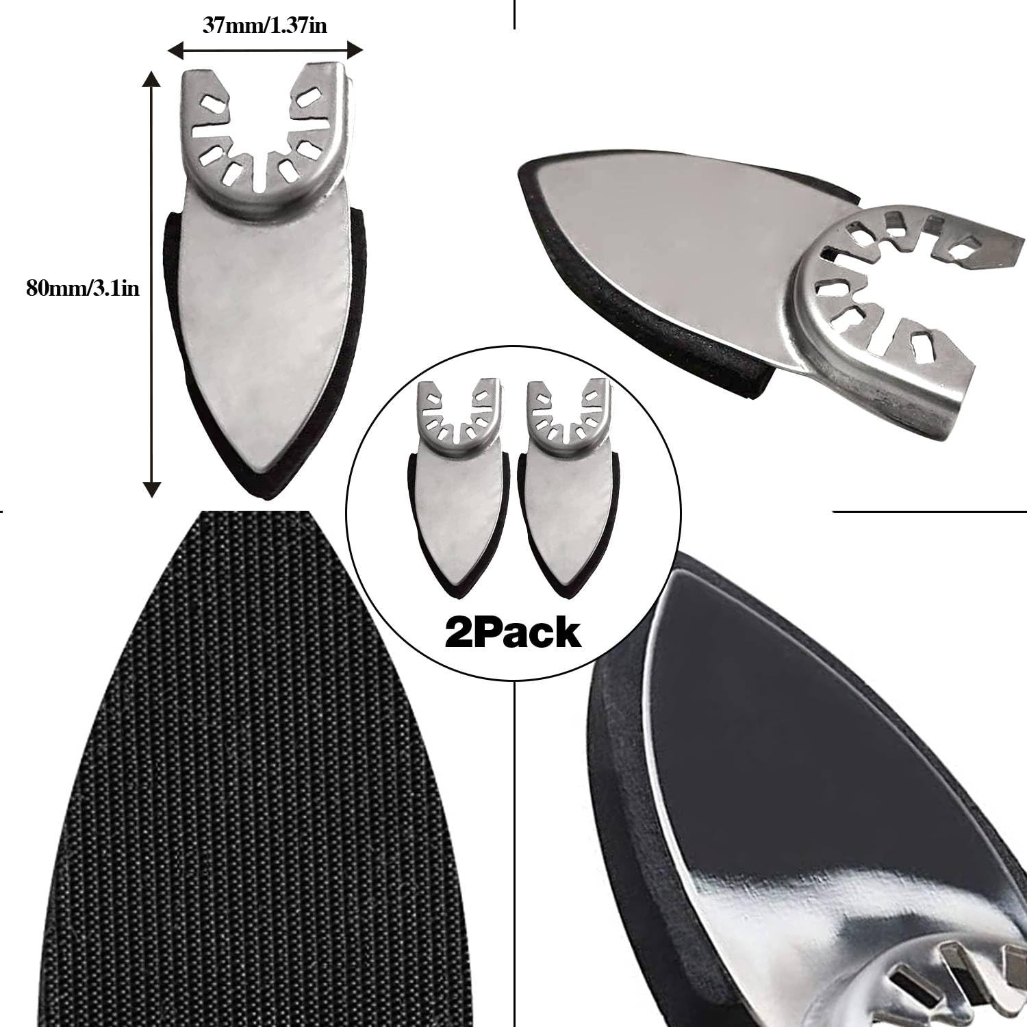 206PCS Multitool Sanding Pads for Oscillating Tool Sanding Attachments, Contains
