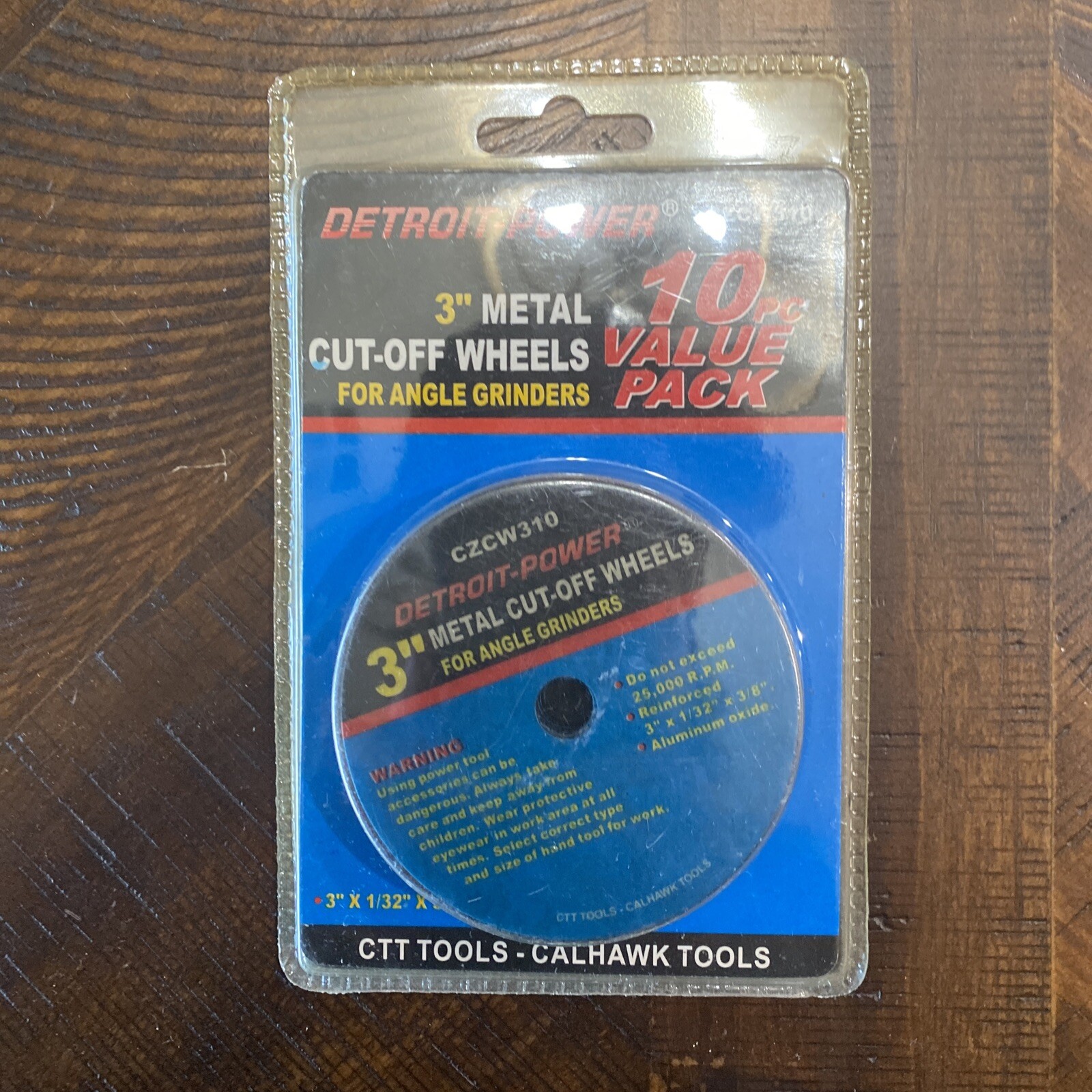 CAL-HAWK CZCW310 – Angle Grinding Disks 10 PAK 3 Inch 3/8″ Arbor 1/32 Thick