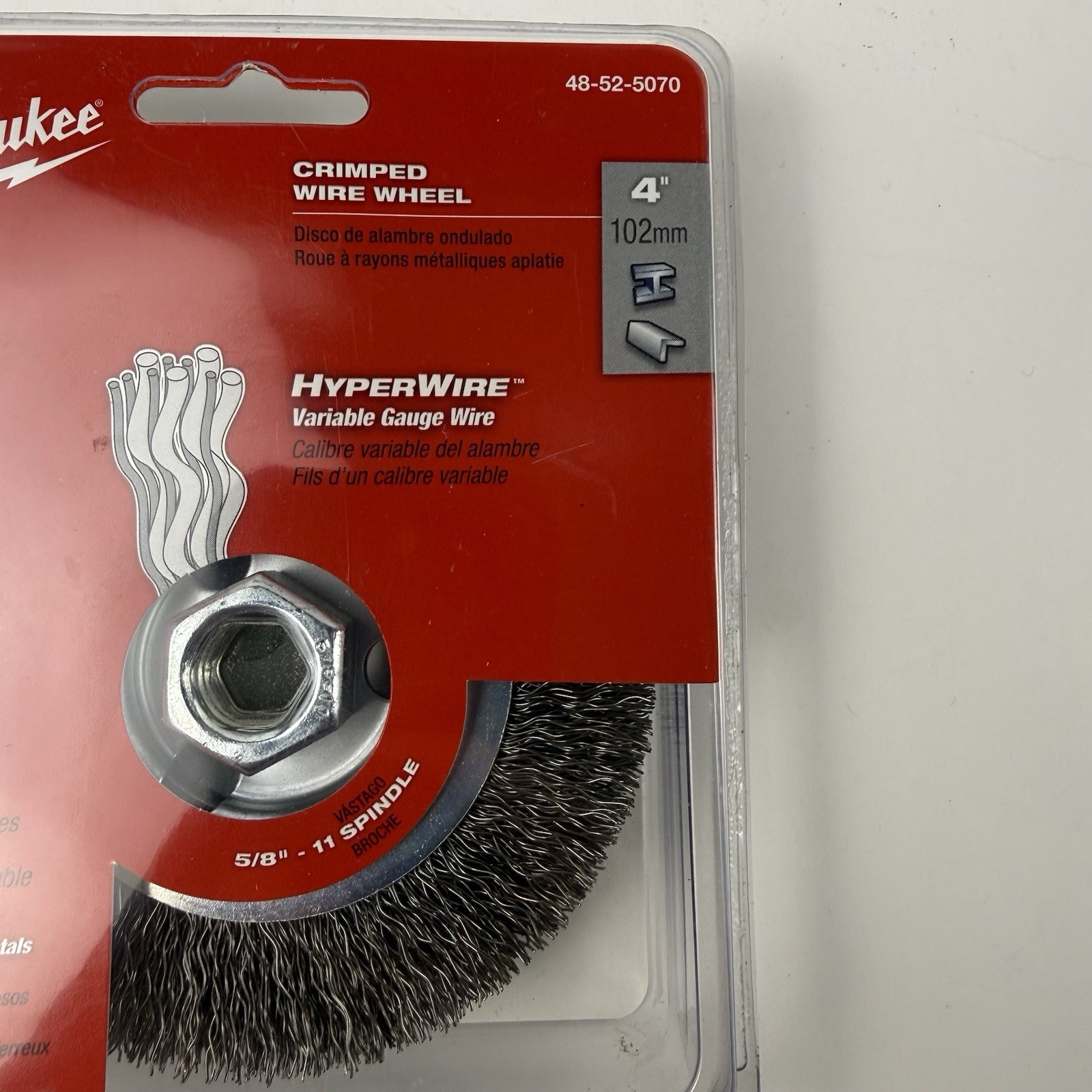 Milwaukee Crimped Wire Wheel 48-52-5070 4″ Radial Carbon Steel Hyperwire USA