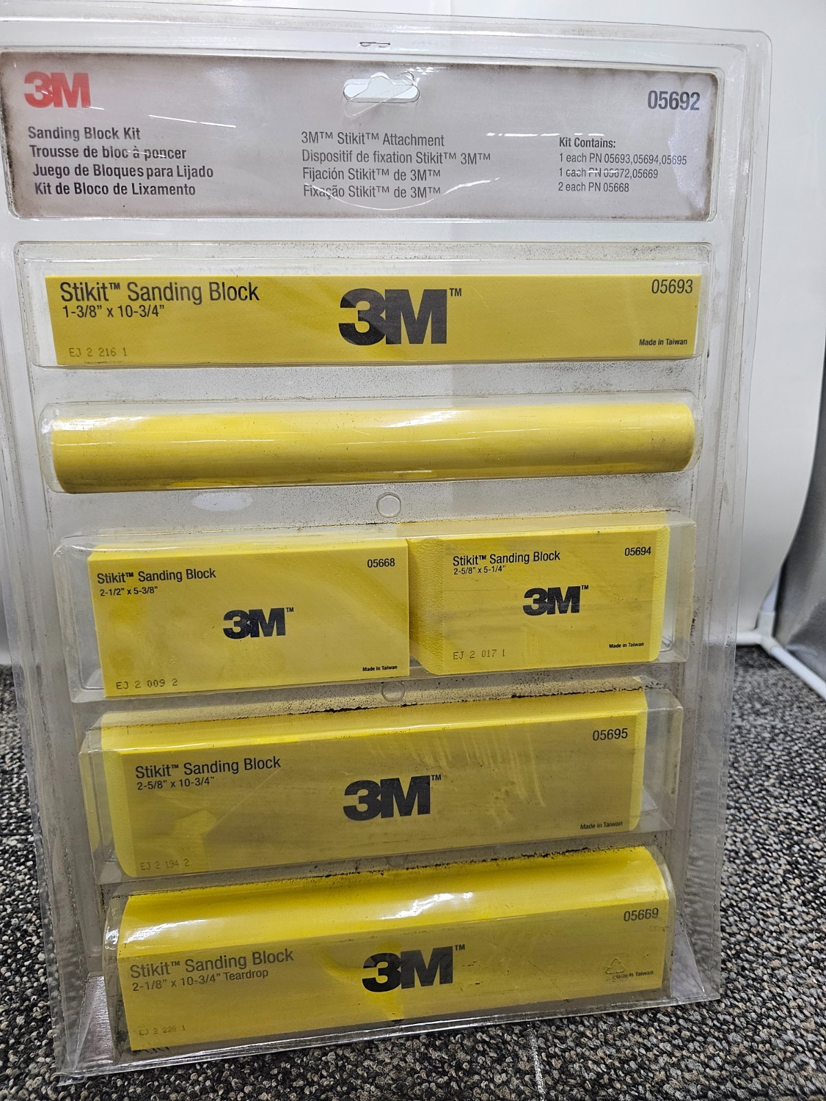 3M 05692 Stikit™ Attachment – Sanding Block Assembly – 6-Block Yellow
