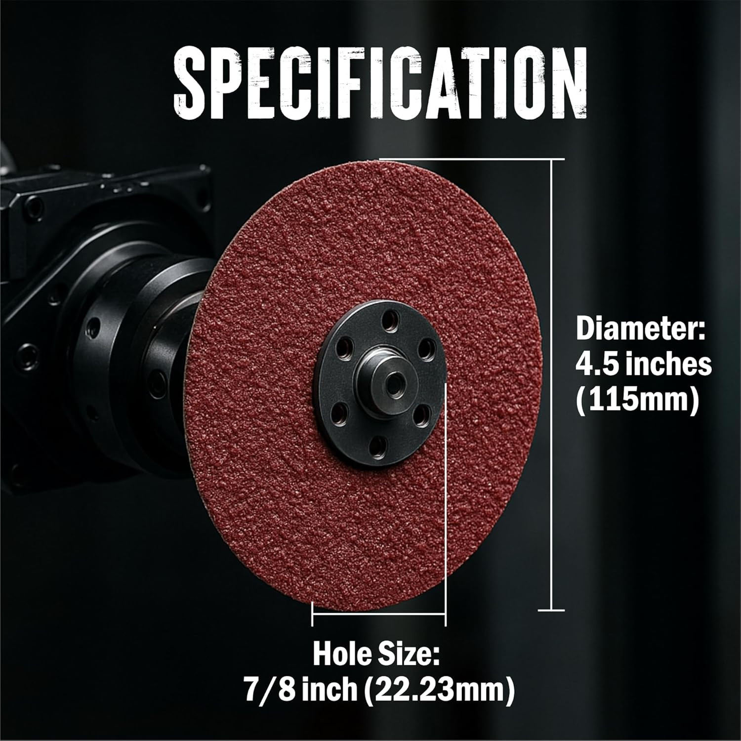 Aluminum Oxide Resin Fiber Sanding and Grinding Discs, 4.5” X 7/8”, 80 Grit