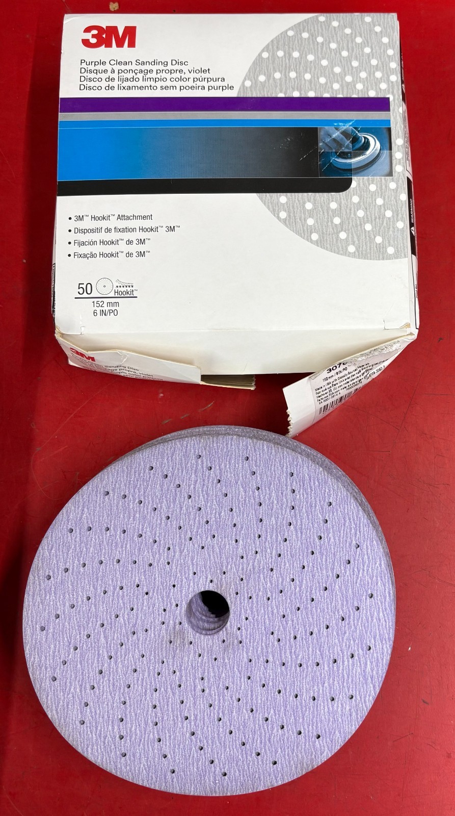 3M 30761 PURPLE CLEAN SANDING HOOKIT 6″ DISCS SANDER REPAIR P600 GRIT 46 DISCS