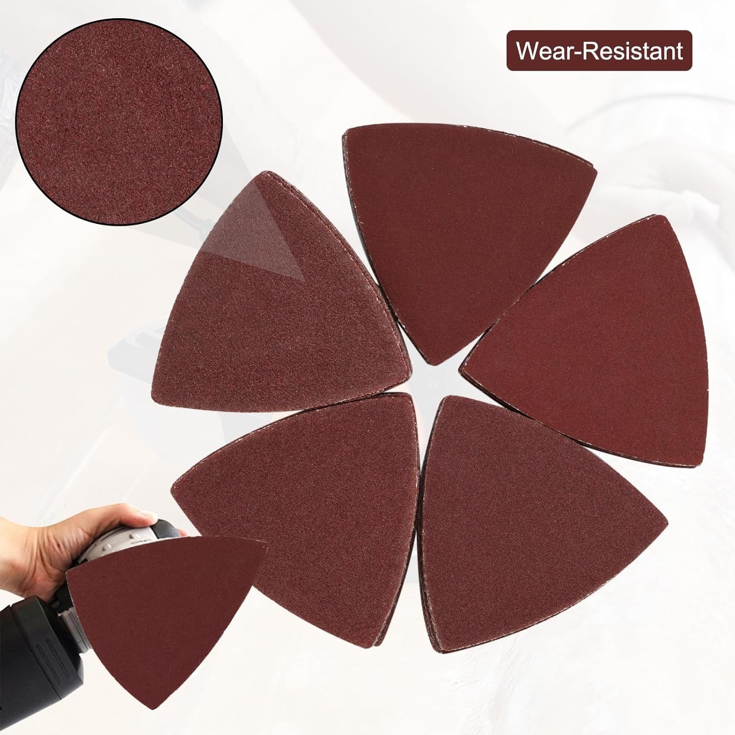 104Pcs Oscillating Multi-Tool Sanding Pads Kit, 2Pcs Triangle Sanding Pads an…