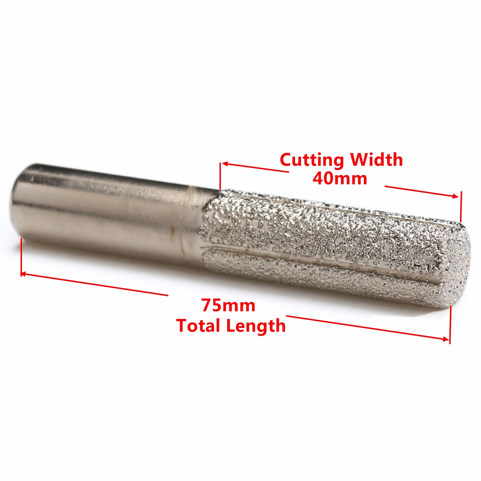 13.3mm Diamond Straight Router Bit Brazed Cylinder Profile Wheel 1/2 inch Shank