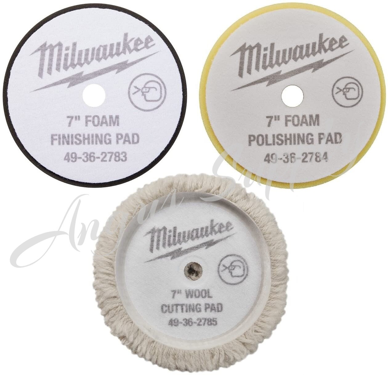 Milwaukee 49-36-2783 49-36-2784 49-36-2785 7″ Polisher Pad kit for 2738-20
