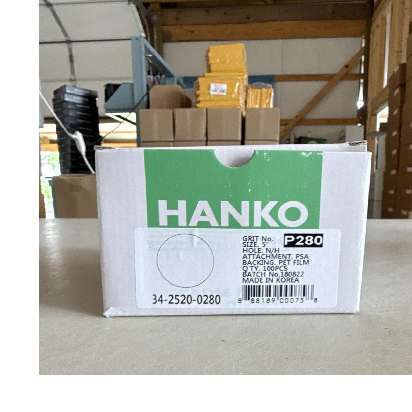 HANKO P280 Fine Sanding Discs 5 in 125mm PSA | 100 Count | 34-2520-0280