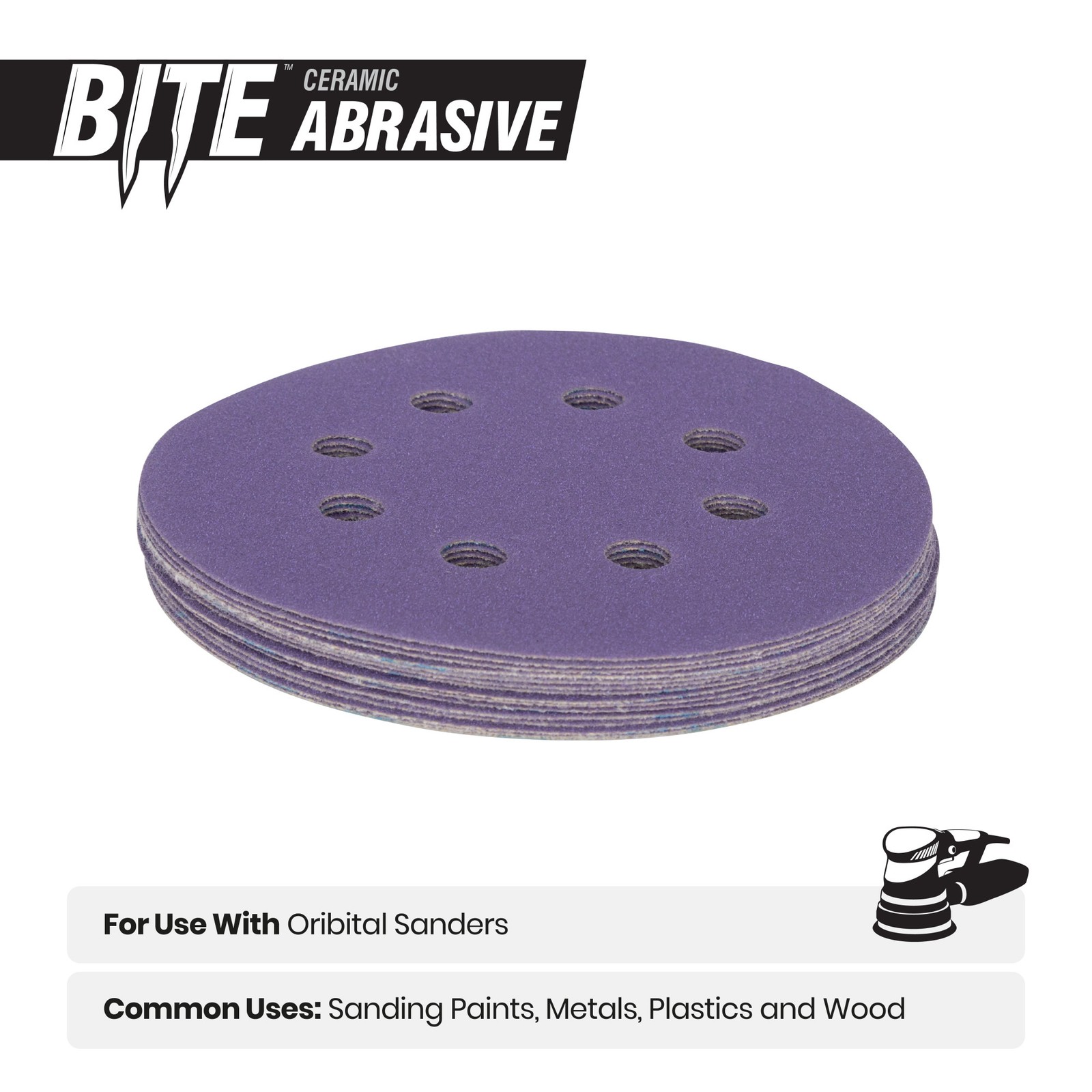 Spyder 5 in. x 8-Hole 40 Grit Ceramic Sanding Discs 15-Pack 500038