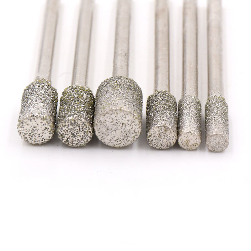 3mm Shank 60 Grit Coarse Cylindrical Diamond Grinding Head Electroplated Grinder