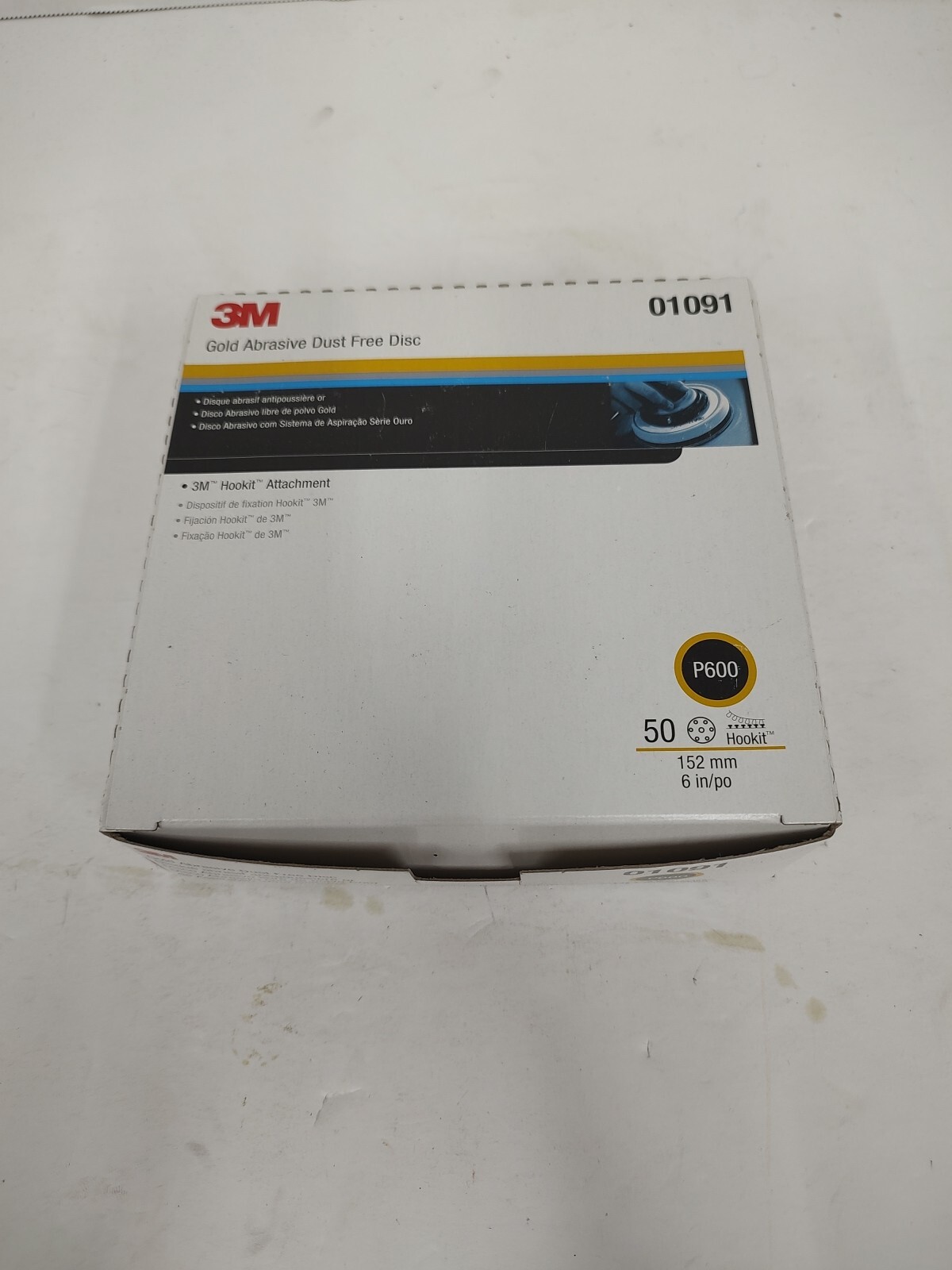 3M Hookit Gold Disc Dust Free 216U, P600, 01091, 6 in, 50 discs