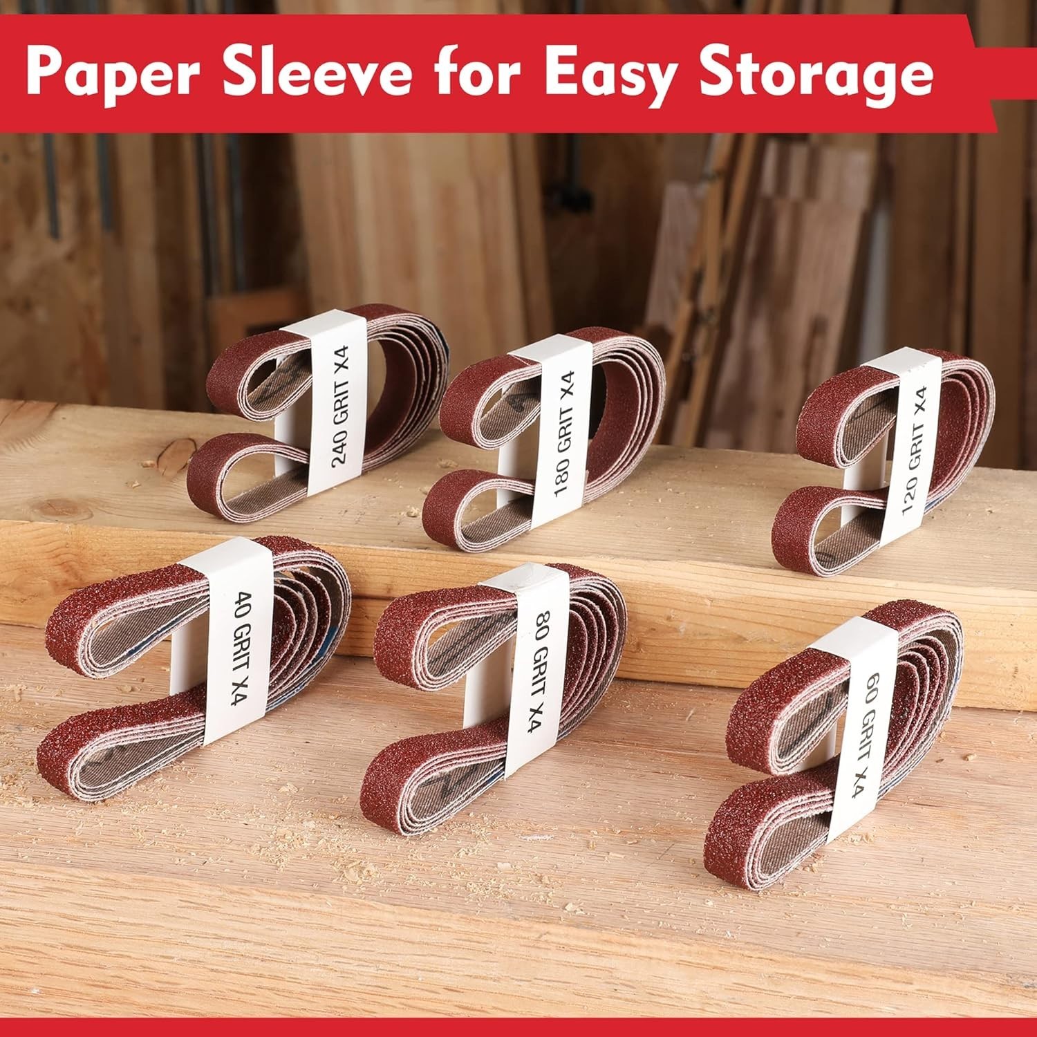 1/2 x 18 Inch Sanding Belts Set – 24 Aluminum Oxide Belts for Wood & Metal