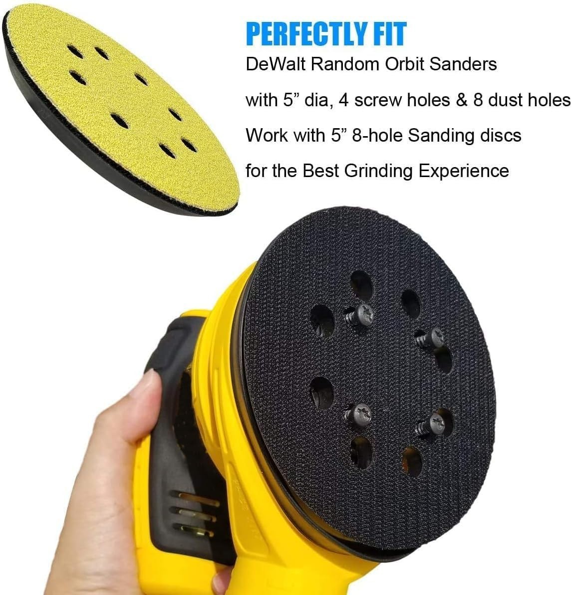 Replacement Sander Backing Pads for DeWalt 5 Inch Random Orbiters 2 Pack