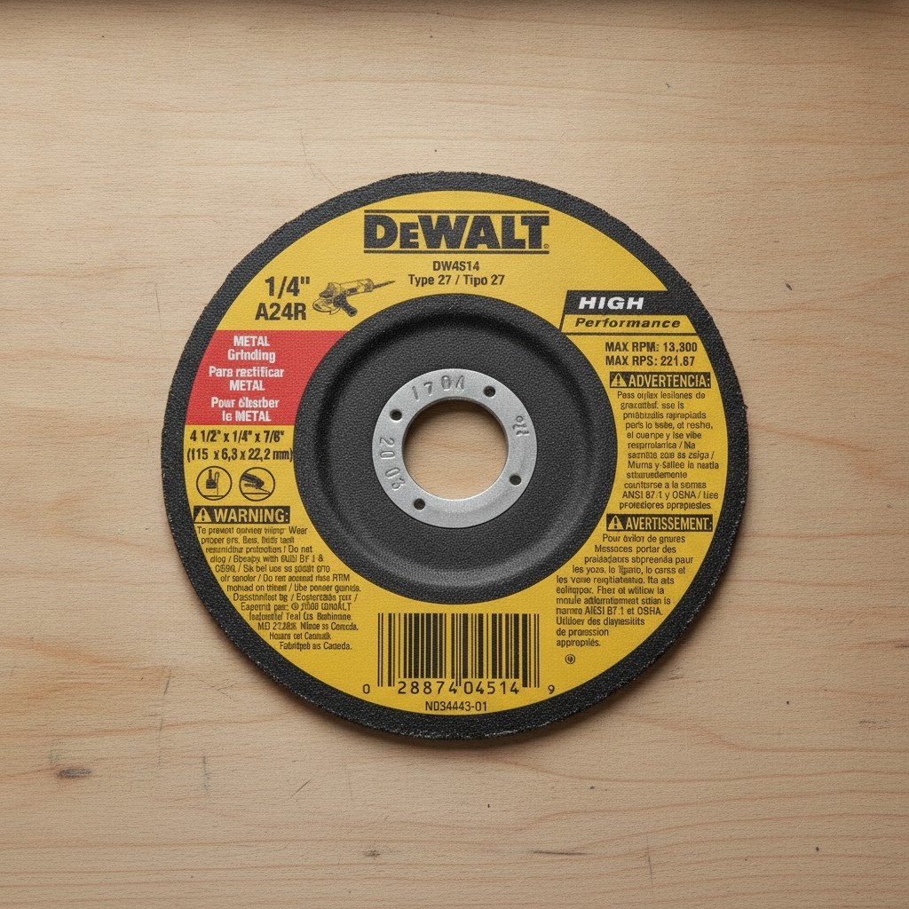 Durable 4.5″ Diameter Grinding Wheel with 7/8″ Arbor – Ideal for Ferrous Metals