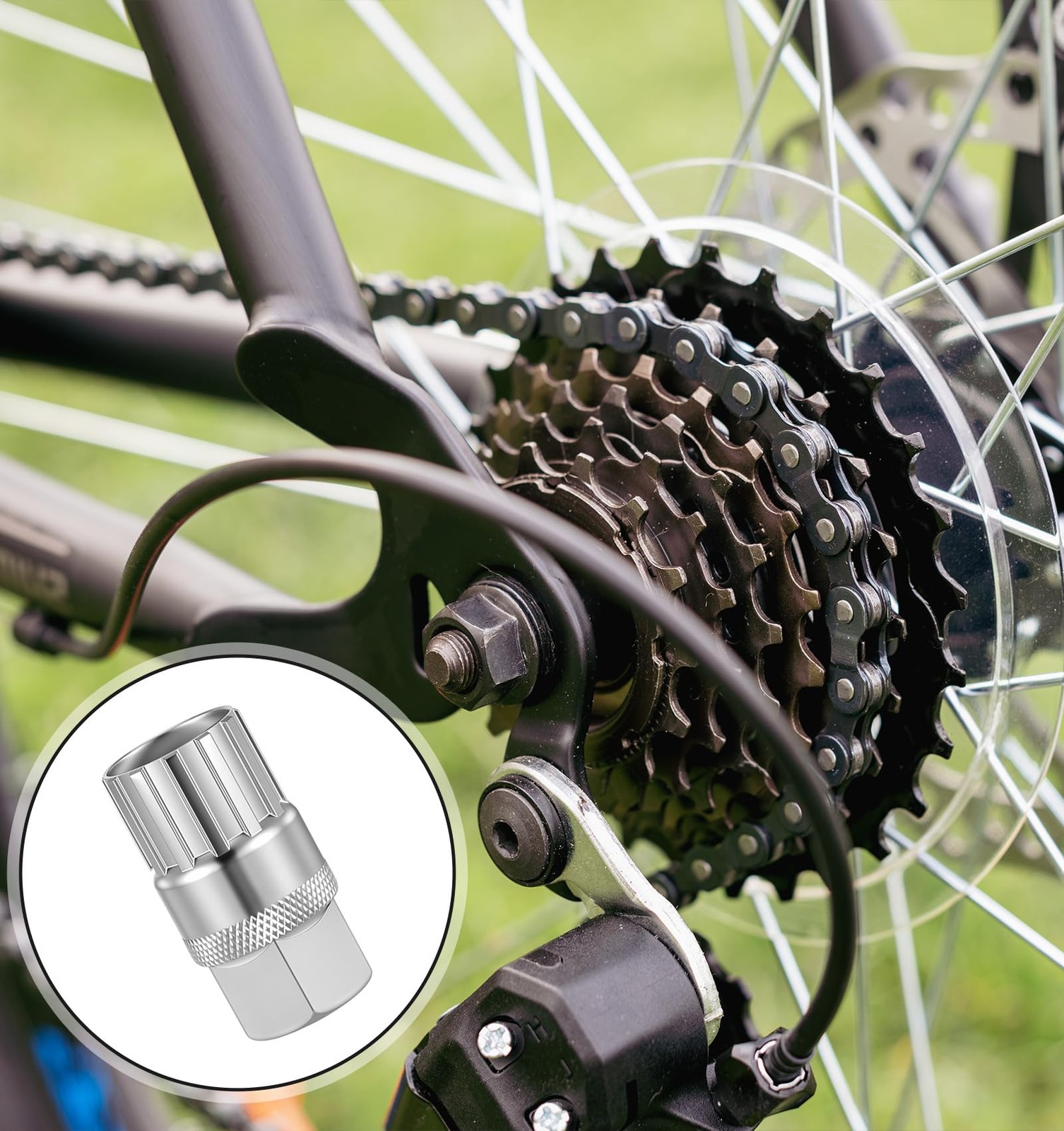 2 Pcs Silver Bicycle Freewheel Removal Tool 5.91 Inch