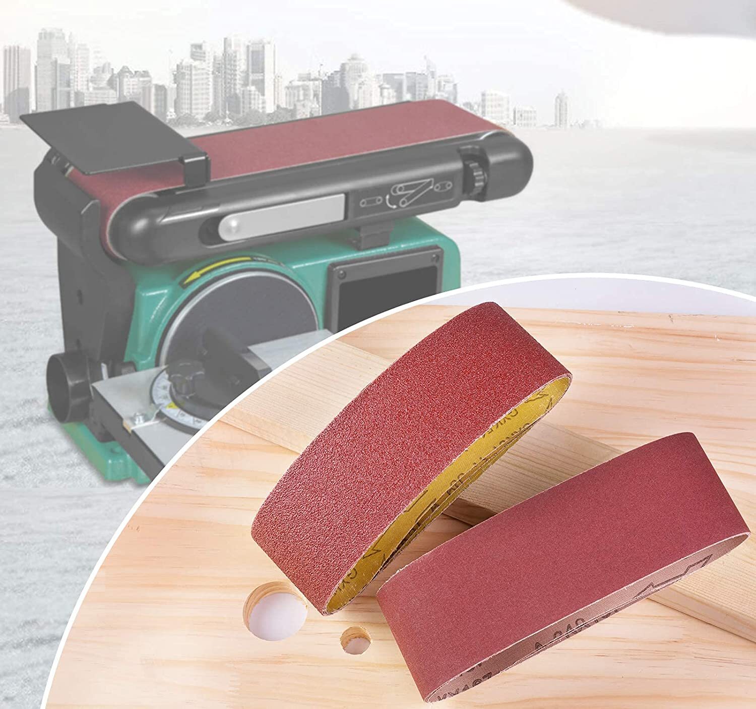 40PCS Belt Sander Sandpaper 3×21 Sanding Belts 40 60 80 120 150 240 400 Grit USA