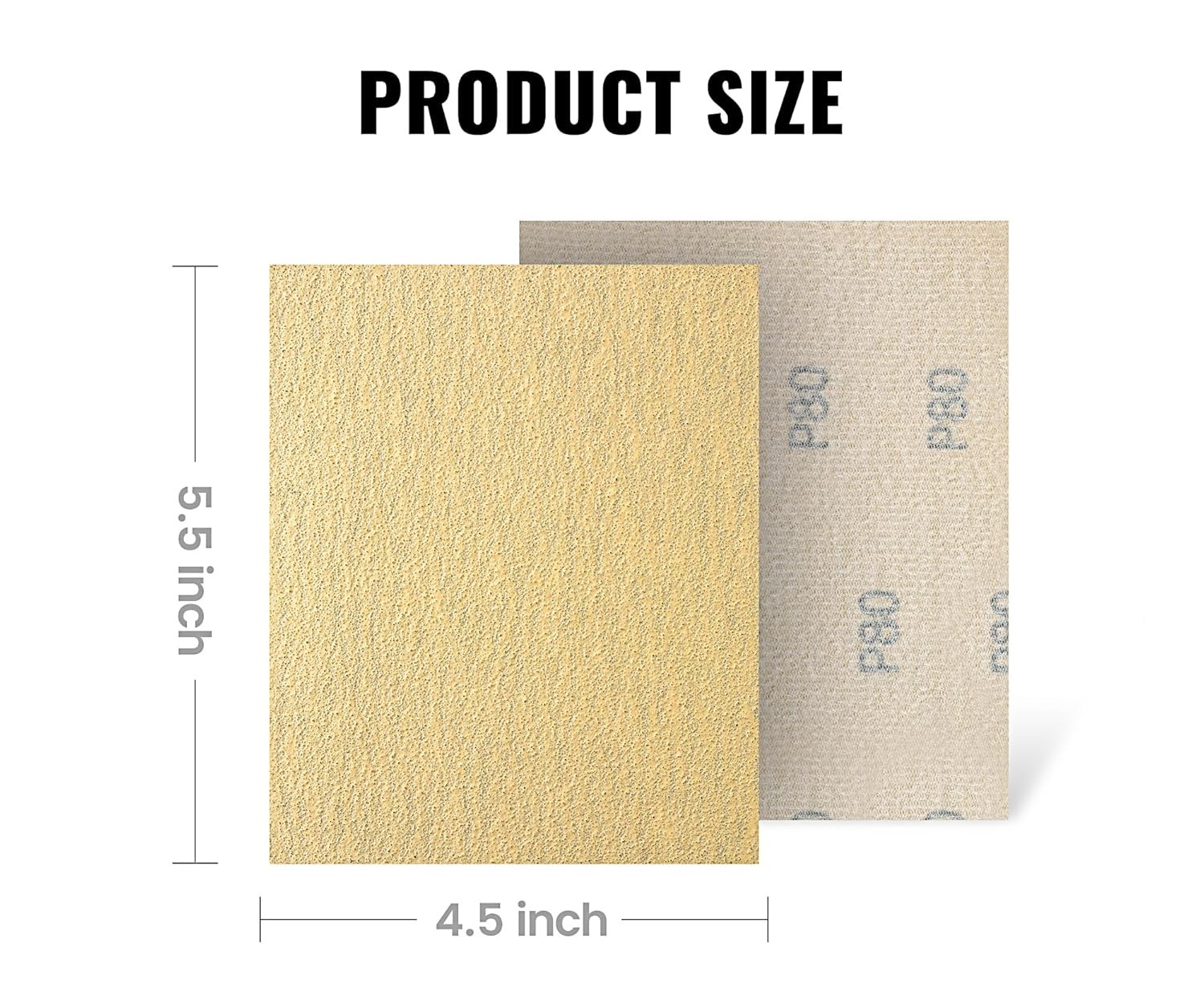 100 PCS 115x140mm Gold Sanding Sheets 40 Grit 5.5″ x 4.5″ Hook Loop Sandpaper
