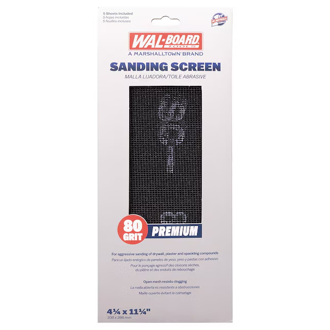 WAL-BOARD TOOLS Precut Drywall Sanding Screen Sandpaper 5 pk