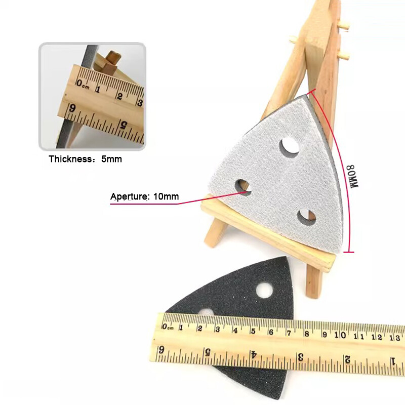 80mm Sponge Sand Paper Pad 3-Hole Triangle 300 – 3000 Grit Dry and Wet Sandpaper