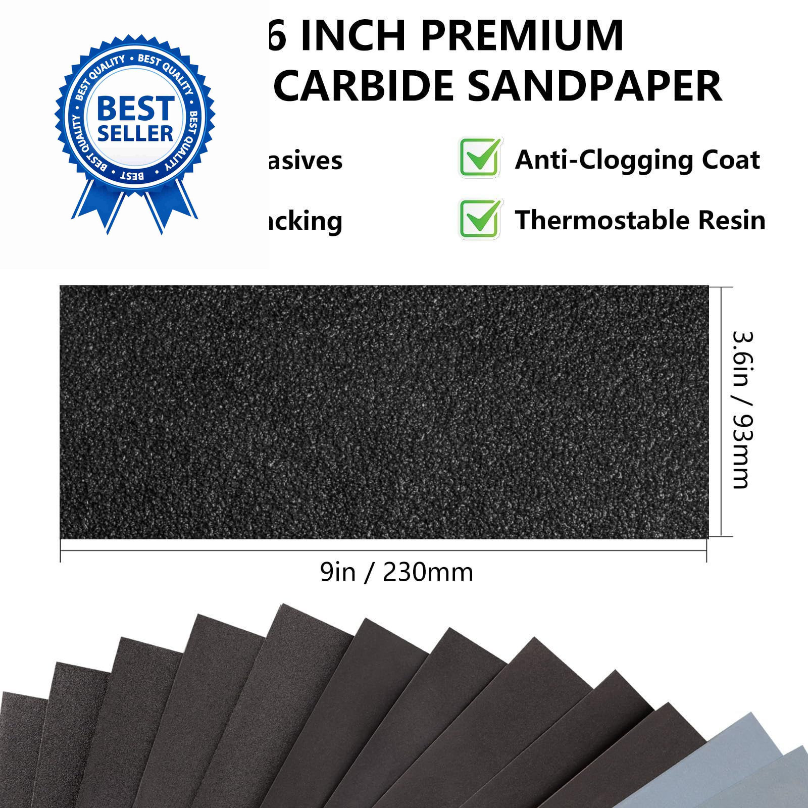Sandpaper 120 Grit, Wet Dry Sanding Sheets 9 x 3.6 9 x 3-2/3 Inch, 120Grit