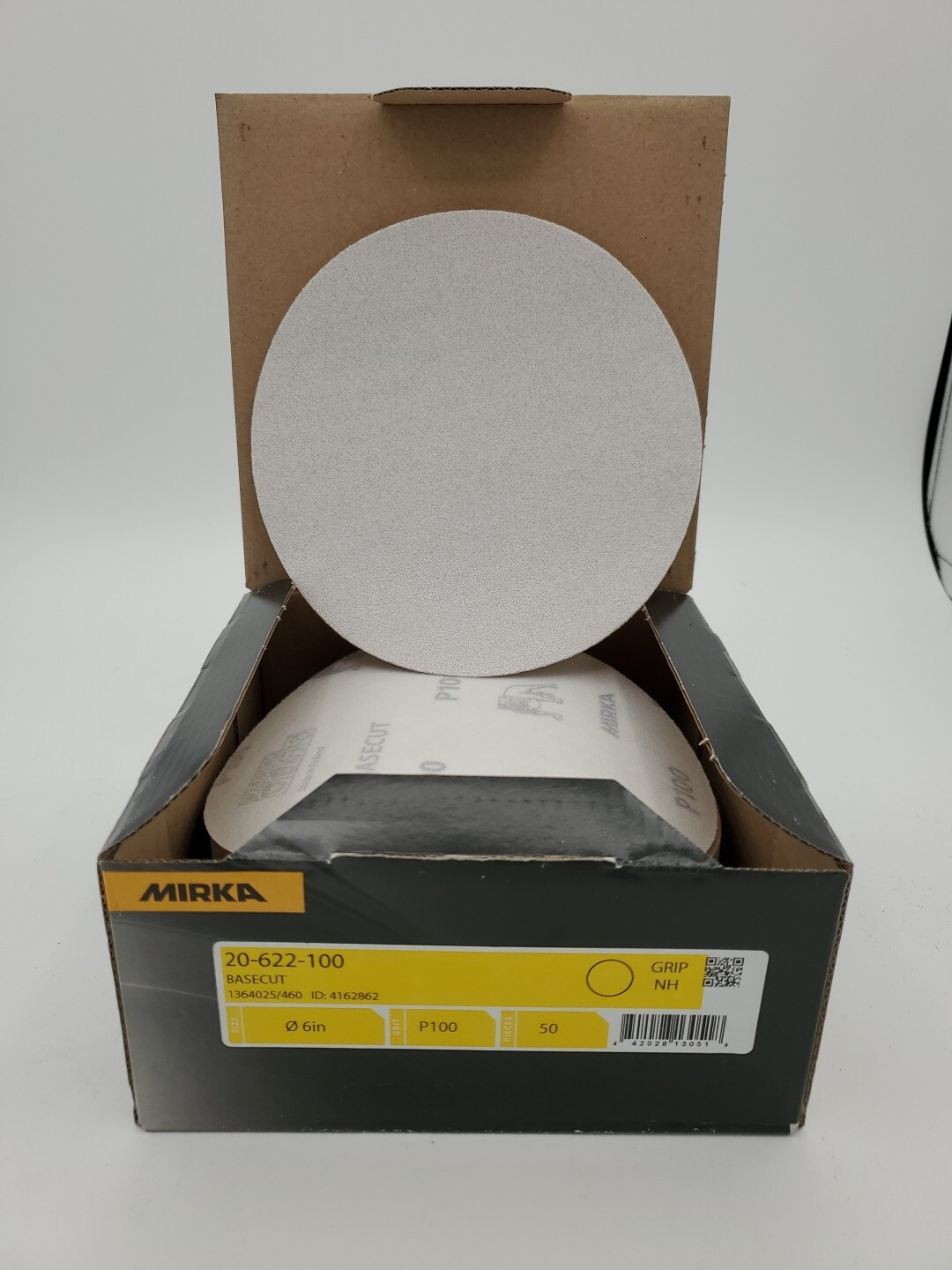 Mirka 20-622-150 Basecut 6 In. Vacuum Disc P150, 50 Pieces.