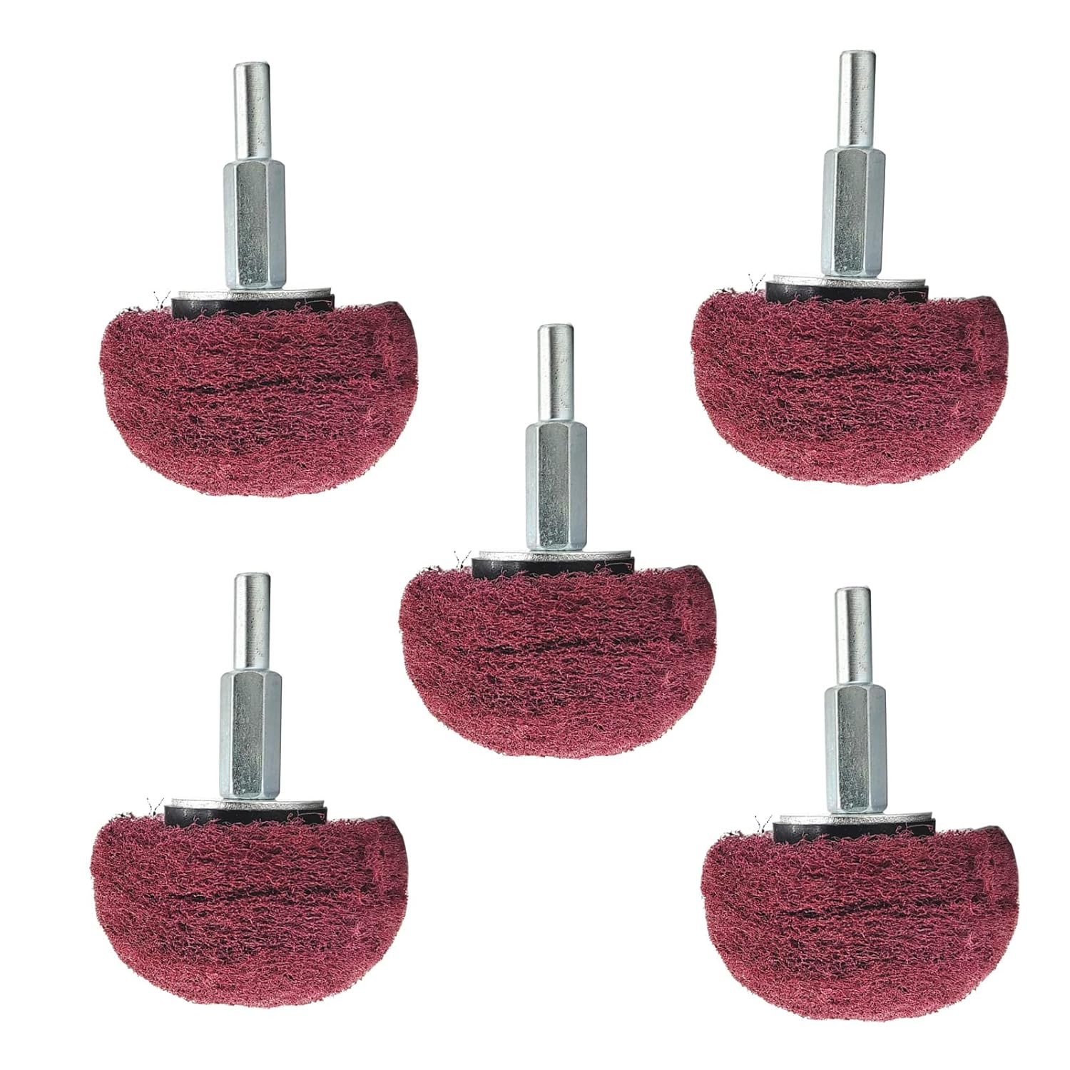 5PCS Non Woven Abrasive Buffing Wheels Polish Drill Bit Kit Sanding Small