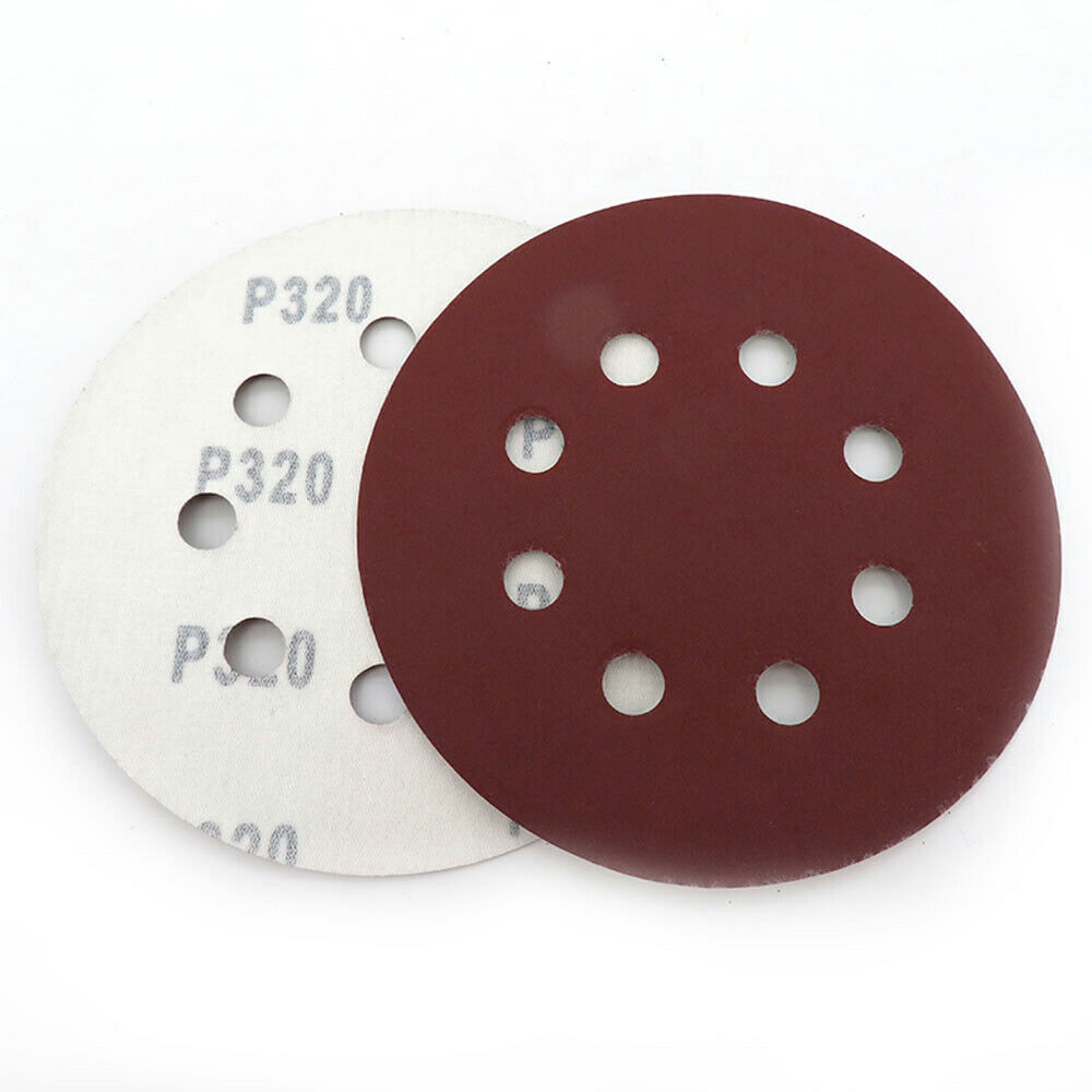 5″ Hook And Loop Sanding Discs 40~2000 Grit 125mm 8 Holes Orbital Red Sandpaper