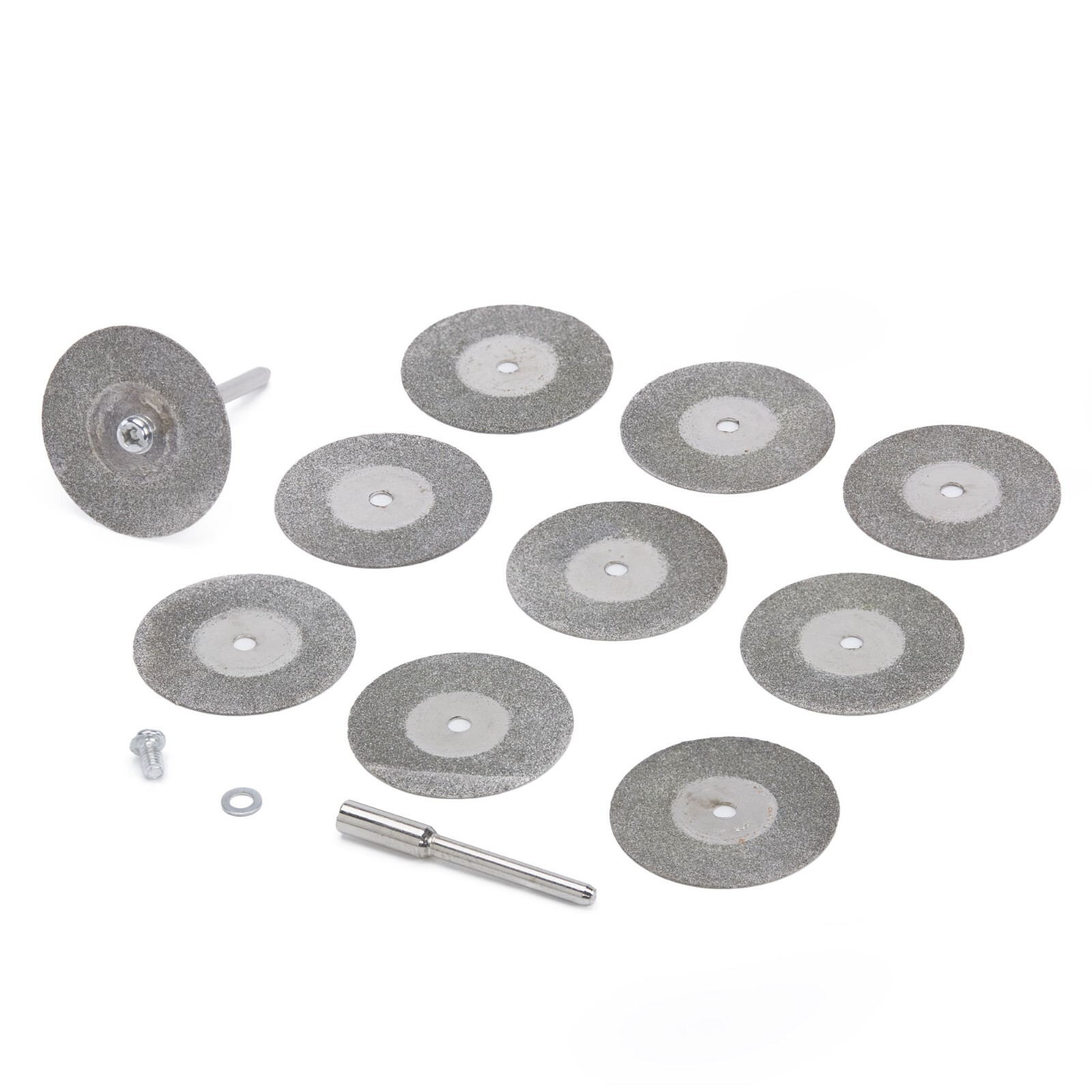 10Pcs 30mm(1 – 3/16″) Diamond Cutting Wheels – 1/8″ Shank Rotary Cut-off Discs