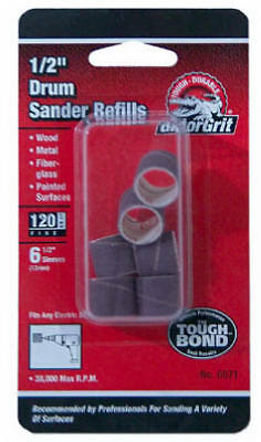 Drum Sander Refills, 120-Grit Fine Resin Cloth Sleeve, 1/2 x 1/2-In., 6-Pk.