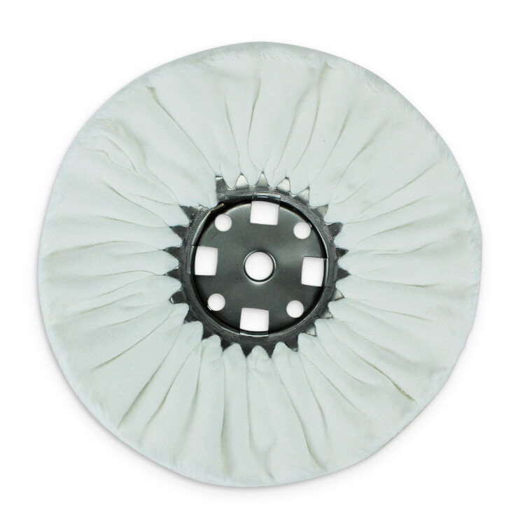 10″ White Domet Flannel Airway Polishing Wheel 3″ Center Plate x 5/8″ Arbor Hole