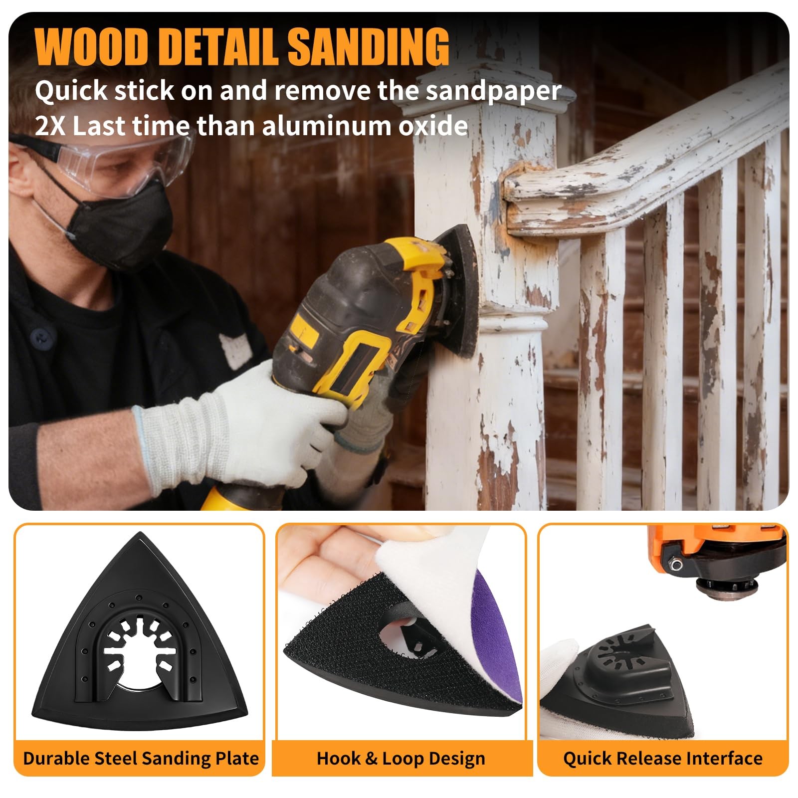 Upgraded 206CS Zirconia Oscillating Tool Sanding Kit
