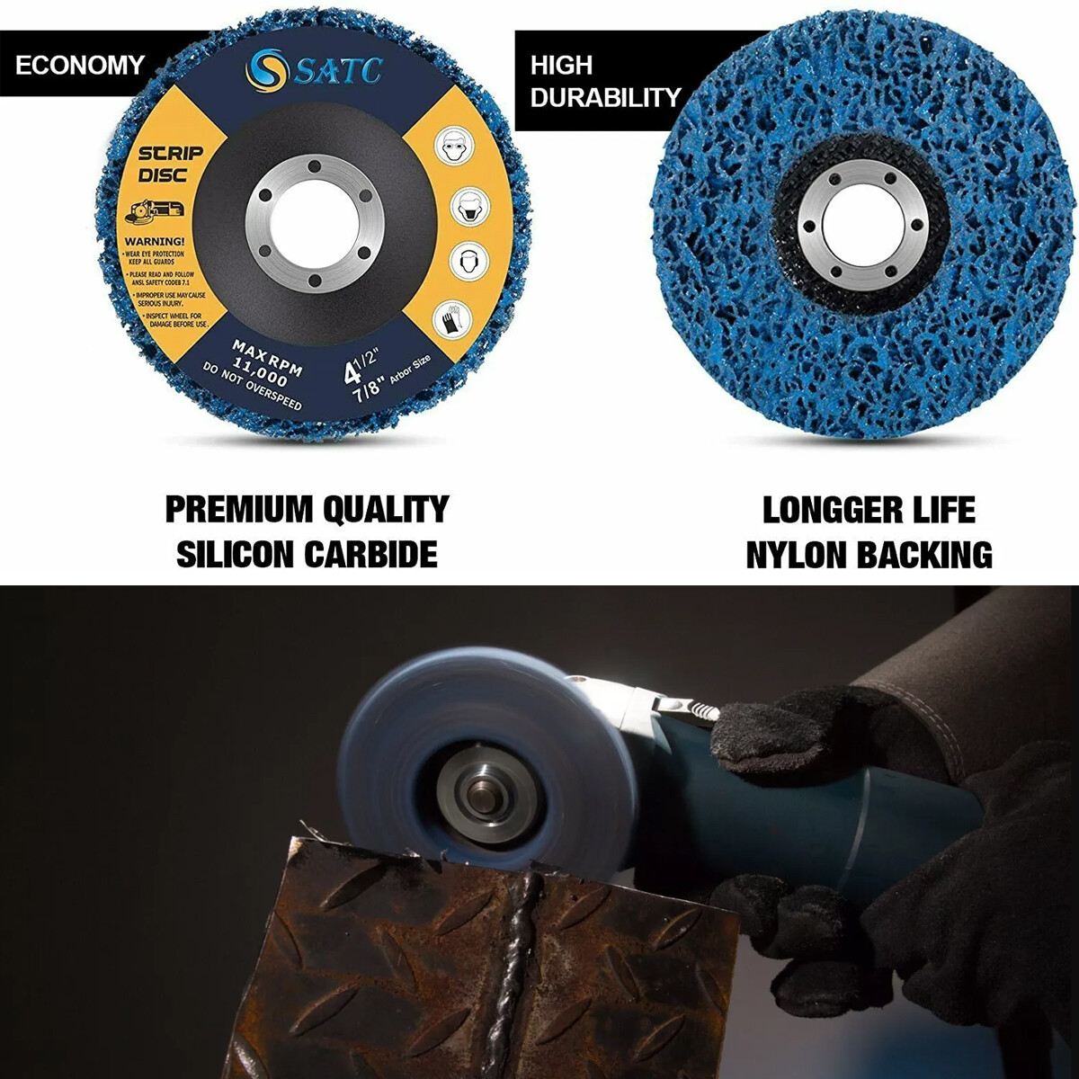 6Pcs 4.5Inch Poly Strip Disc Wheel Paint Rust Removal Clean For Angle Grinder