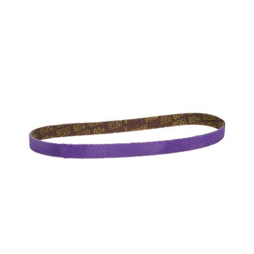 3M Cubitron II 33445 Sanding Belts, 1/2 in x 18 in, 60 Grit, Purple, 10 belts