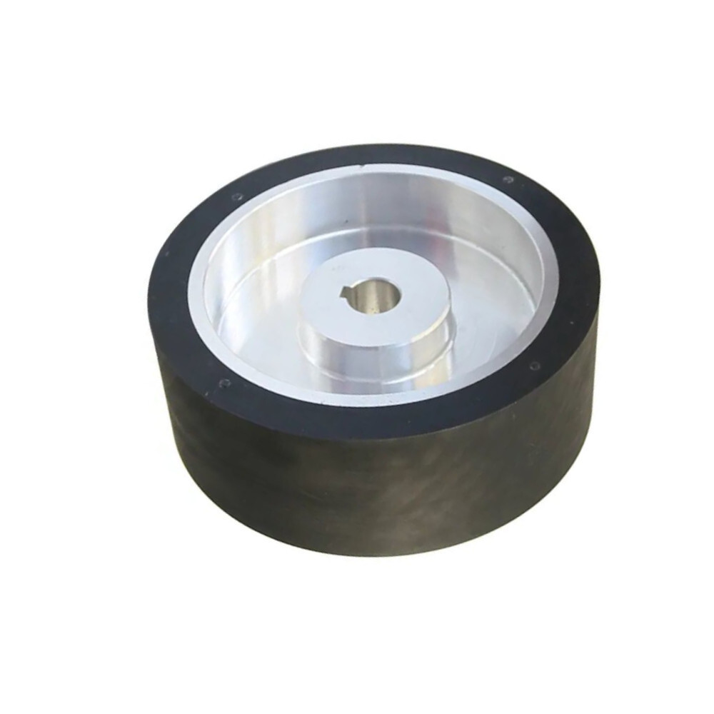 200*75*24mm Solid Rubber Contact Wheel with 8*3mm Keyslot Balanced Belt Grinder