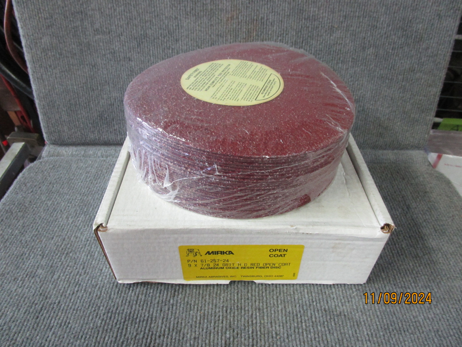 Mirka 25pc 9″ x 7/8″ 24 Grit Grinding Sanding Disc Alum Oxide