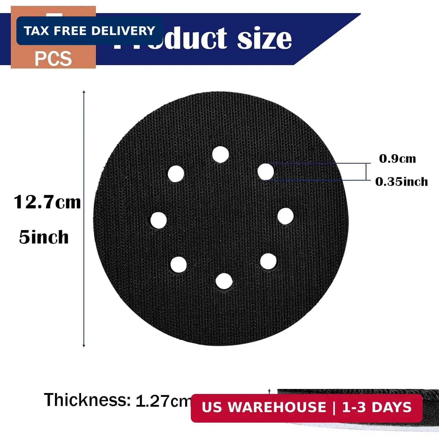 5 Pcs 5 Inches Interface Pads 8 Holes Orbital Sander Foam Pads | Orbital Sander