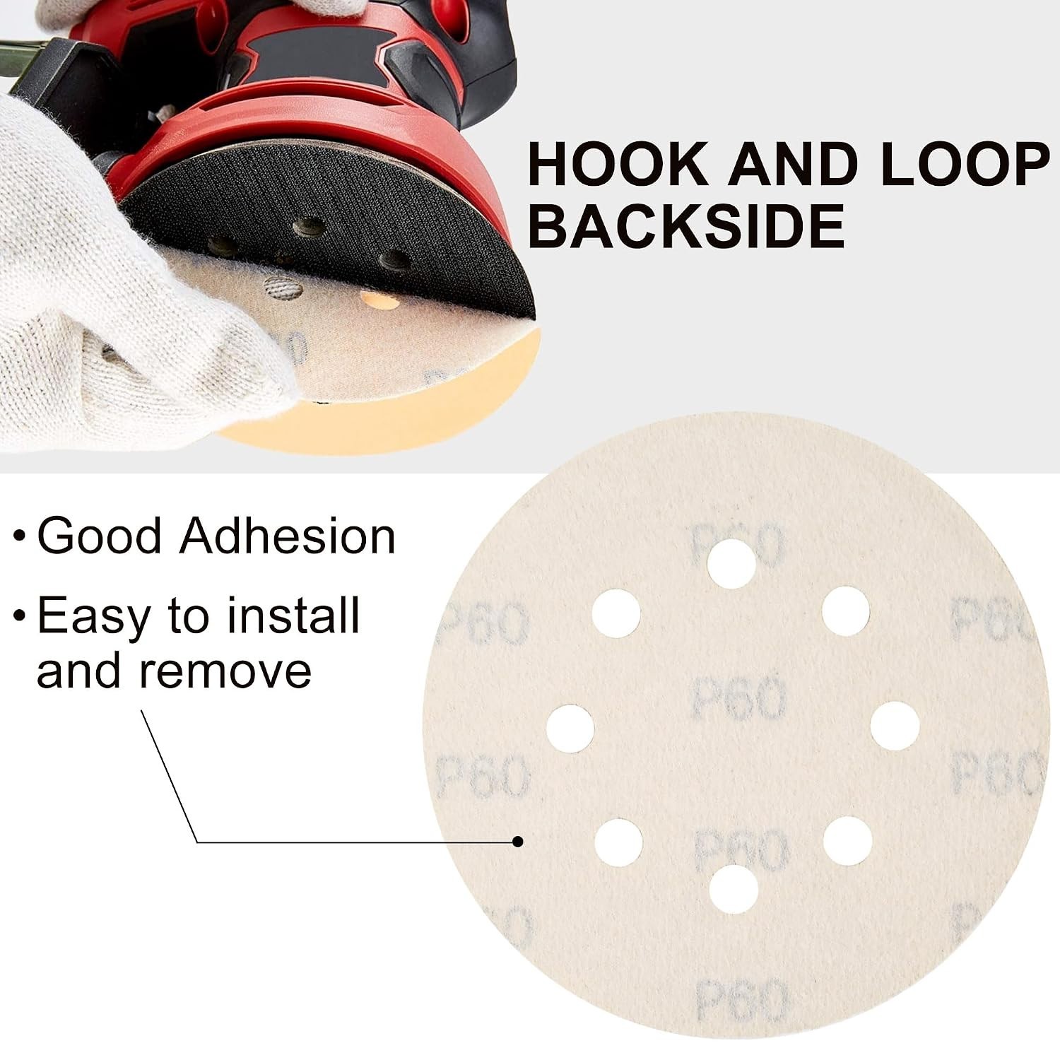 110 PCS 5 Inch 8 Hole Sanding Disc, 60 80 120 150 180 220 320 400 600 800 100…
